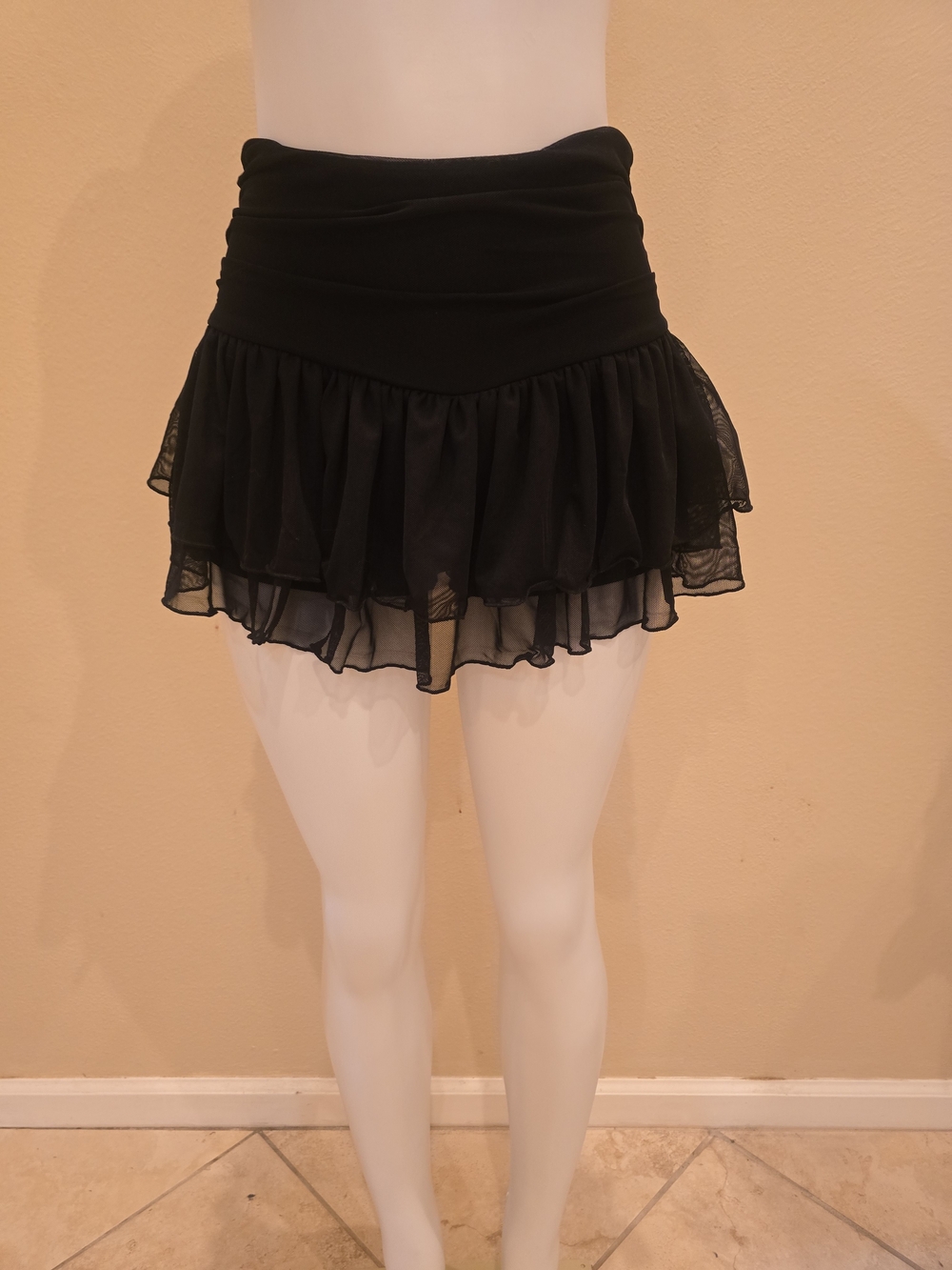 Black Layered Ruffle Mini Skirt - Women's Flowy Short Skirt